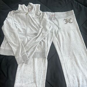 Gray Velour Juicy Couture Tracksuit